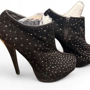 Deb Black Studded Ankle Booties